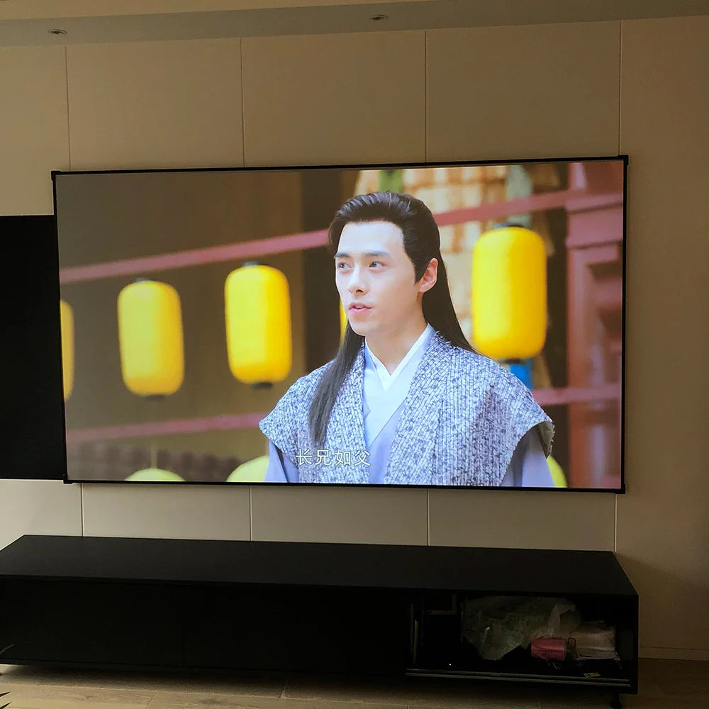 ALR Metal Soft Frame Projection Screen 84-120" 16:9 Ambient Light Reflection Screen Black Fixed Frame 4K Anti-Light Projector Screen