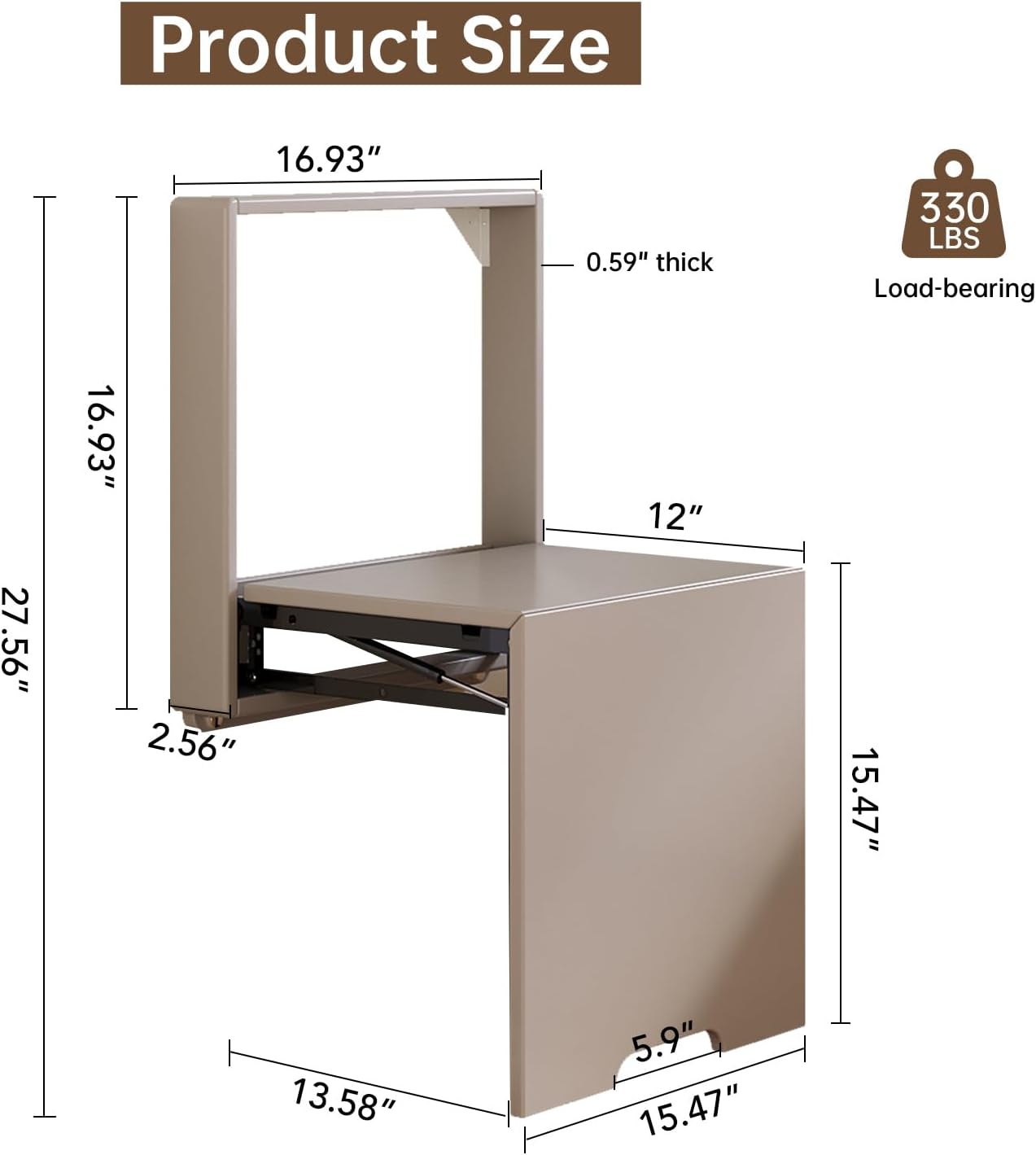 Space-saving wall-mounted folding chair solid step stool door shoe-changing stool wall-mounted balcony living room stool