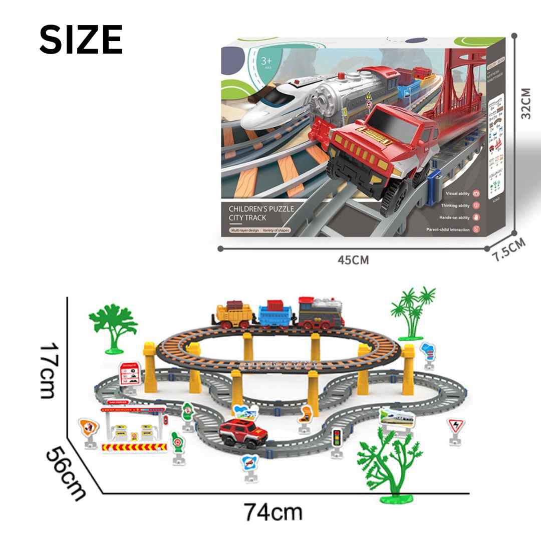 Dinosaur Adventure Toy Racing Ramp Toy for Kids, Dinosaur Climbing Track Car, Colorful Vehicle Building Block Toy with 10 Mini Cars, Toy Car Playset