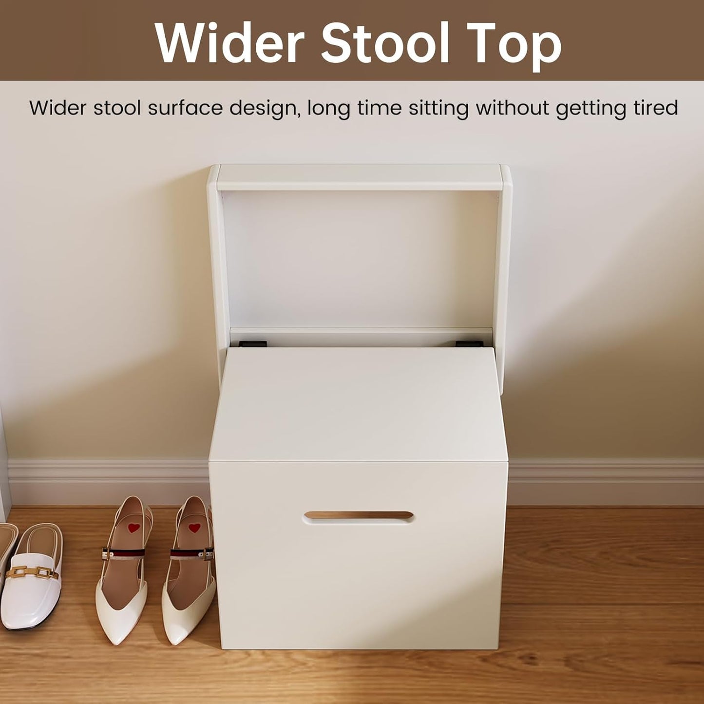 Space-saving wall-mounted folding chair solid step stool door shoe-changing stool wall-mounted balcony living room stool