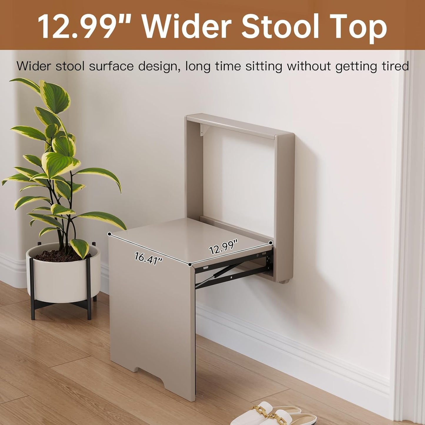 Space-saving wall-mounted folding chair solid step stool door shoe-changing stool wall-mounted balcony living room stool